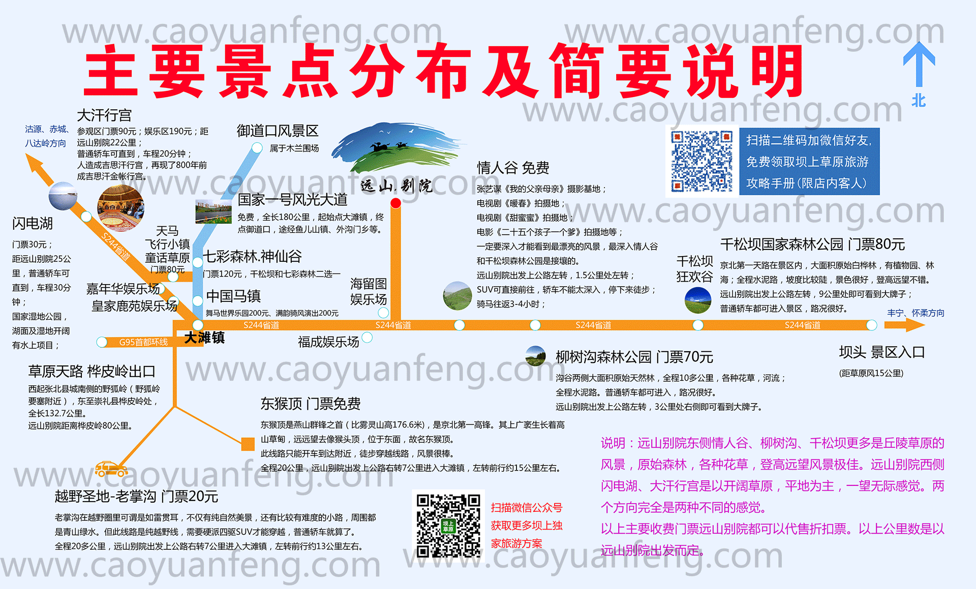 豐寧壩上草原旅游景區(qū)分布圖及各個(gè)景點(diǎn)游玩詳細(xì)說(shuō)明
